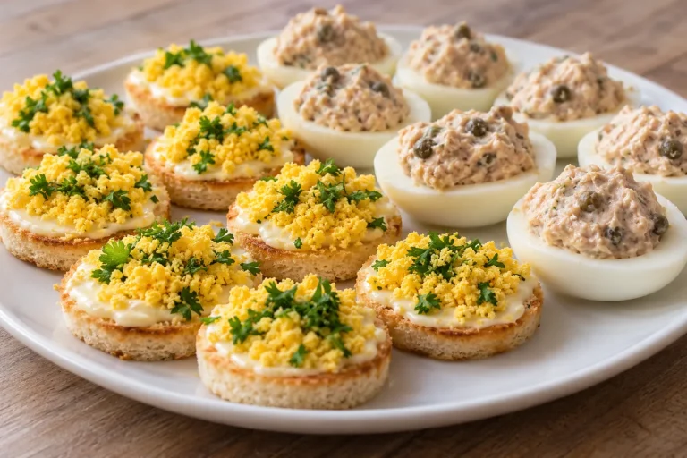 Canapés alla Maionese e Uova Ripiene