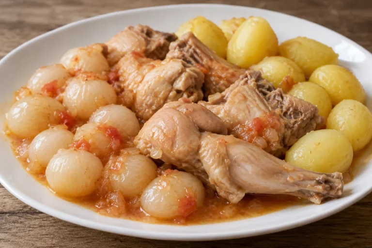 Coniglio con Cipolline in Agrodolce