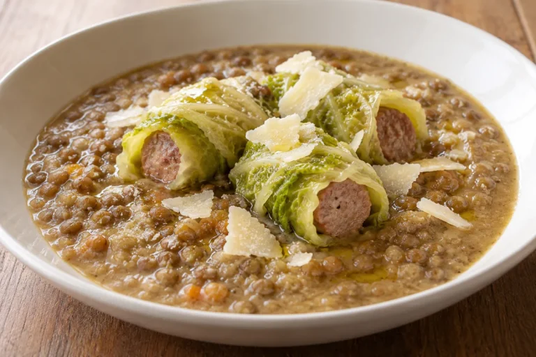 Crema di Lenticchie con Verza e Salamelle