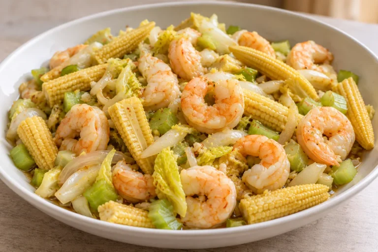 Gamberetti con Pannocchiette di Granoturco