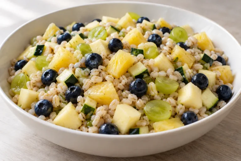 Insalata di Orzo, Mirtilli e Ananas