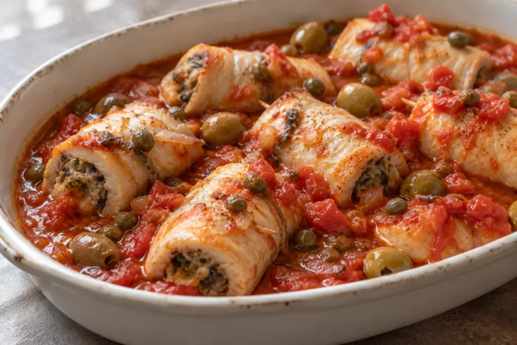 Involtini di Pesce Spada al Sugo
