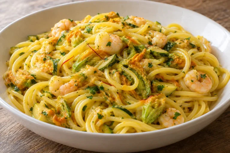 Linguine ai Fiori di Zucca e Zafferano