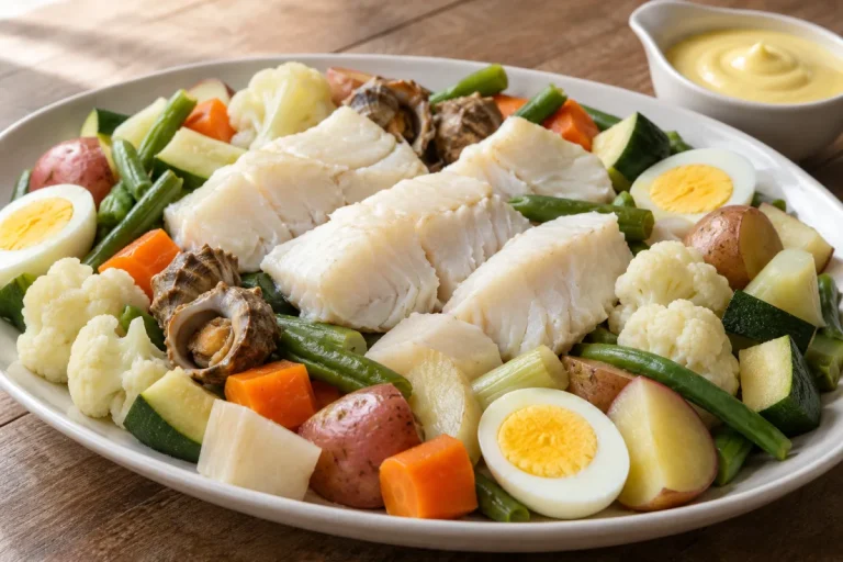 Merluzzo al Vapore con Salsa Aolì