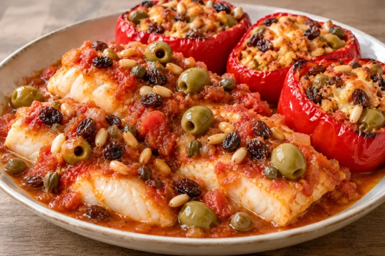 Merluzzo in Salsa Corallo con Peperoni