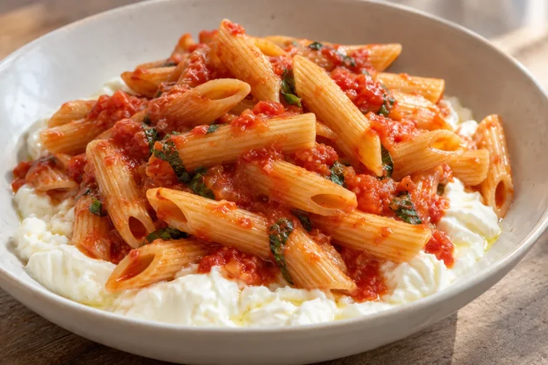Mezze Penne di Kamut al Pomodoro e Burrata