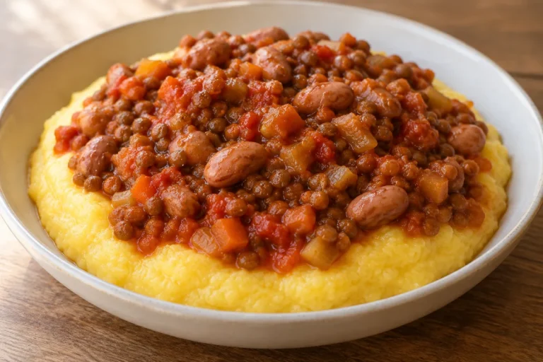 Polenta con Ragù di Legumi