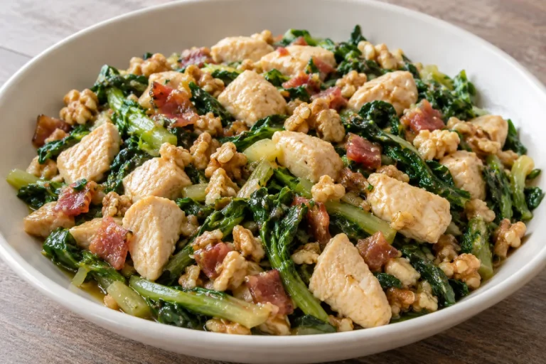 Pollo, Cicoria e Noci in Insalata