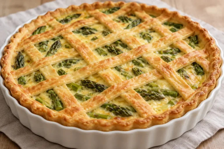 Quiche di Asparagi con Pasta al Vino