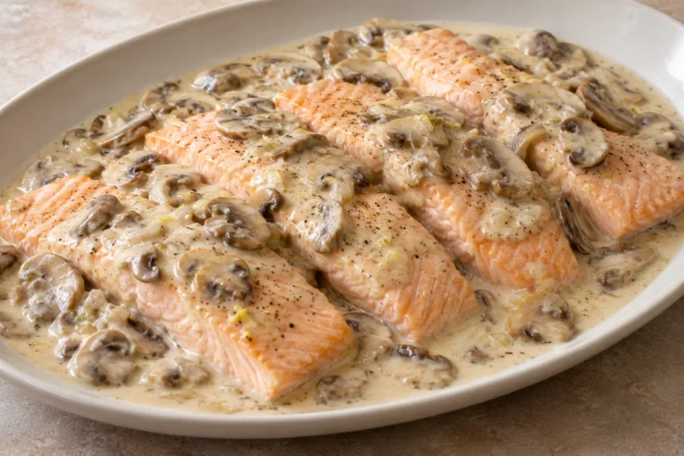 Salmone al Vapore con Salsa di Champignon