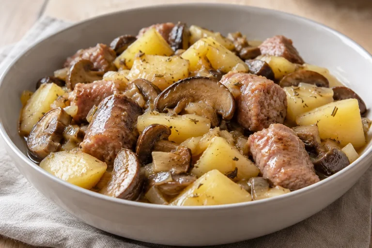 Salsiccia con Patate e Porcini