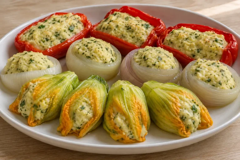 Secondo, Verdure Ripiene al Caprino e Patate