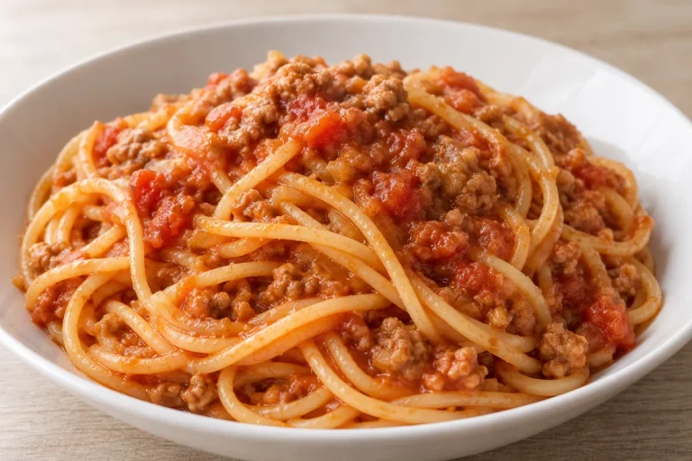 Spaghetti con ragù dietetico