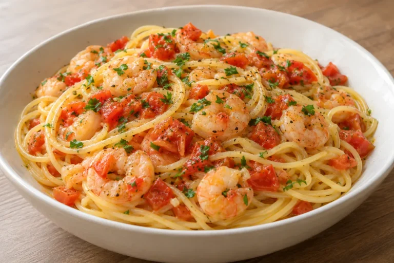 Spaghettini ai Gamberetti e Pomodorini Crudi