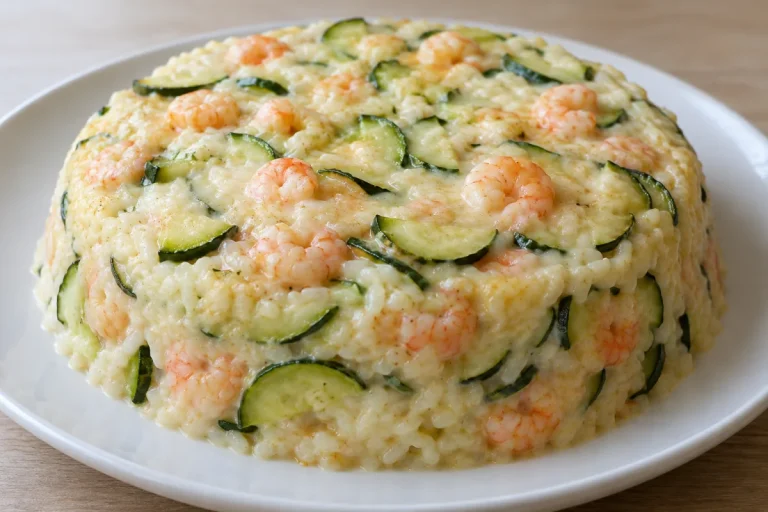 Timballo di Riso con Gamberetti e Zucchine